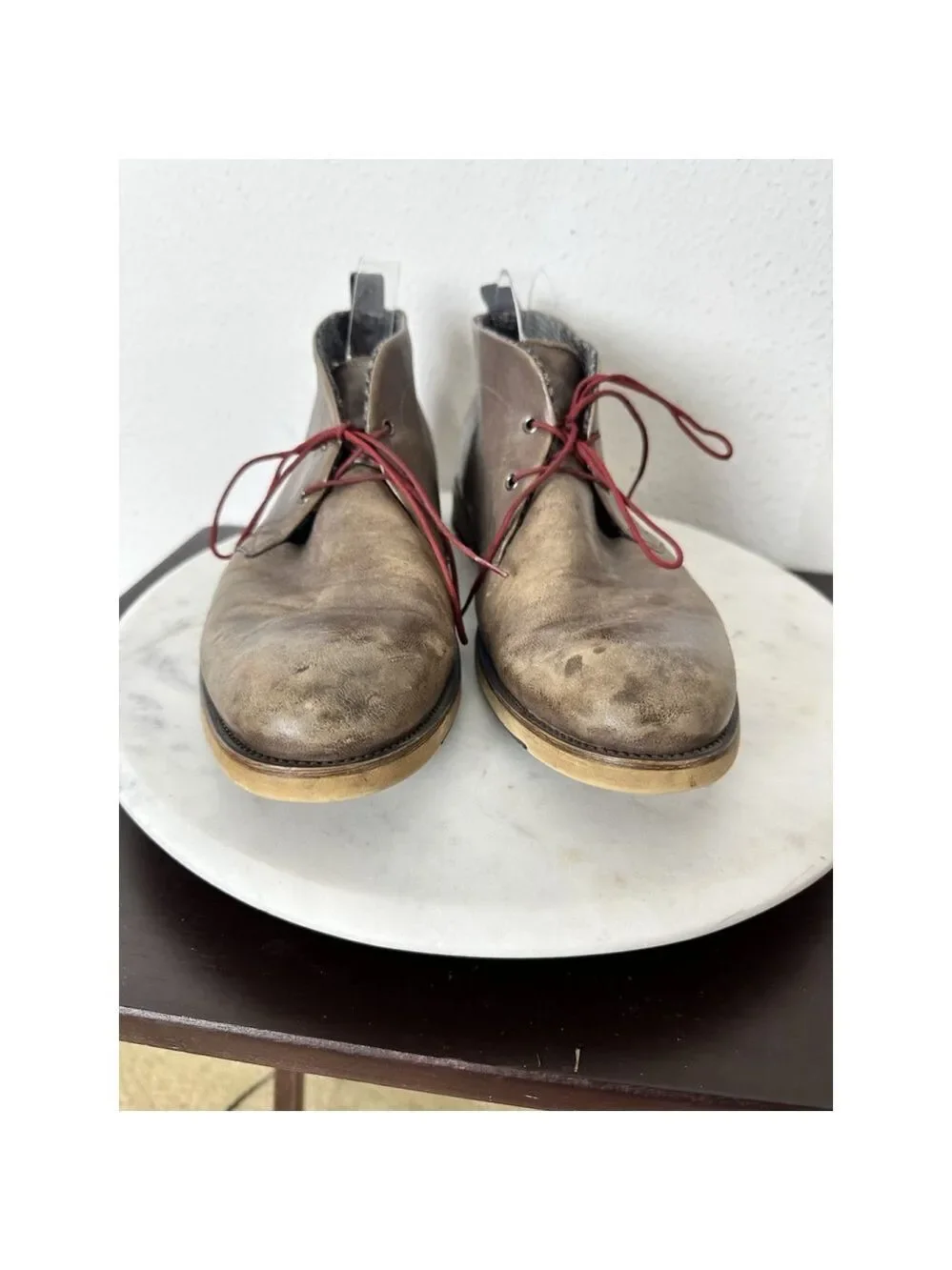 English Laundry Sheffield Chukka Boots Brown Size 9 Leather Mens Distressed